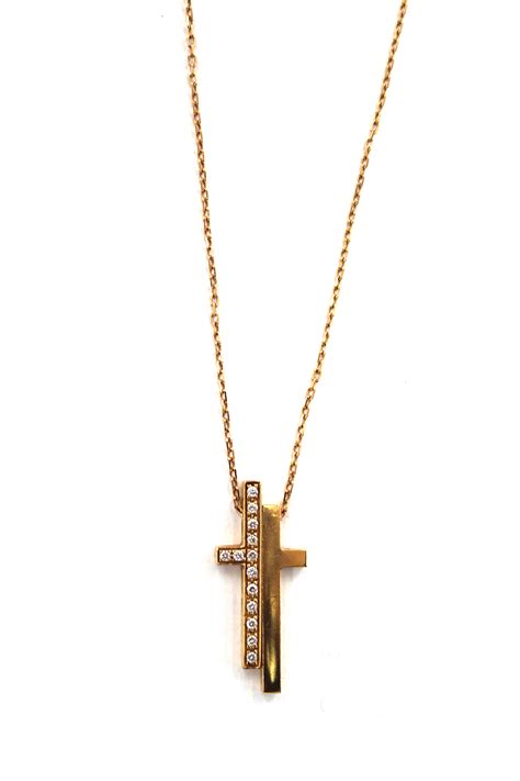 gucci necklace cross|Gucci diamond split cross necklace.